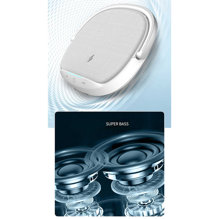 Wiwu Y1 Gece Lambalı Ve Kablosuz Şarj Standlı Bluetooth Speaker Hoparlör - 5 Wiwu Y1 Gece Lambalı Ve Kablosuz Şarj Standlı Bluetooth Speaker Hoparlör - 5
